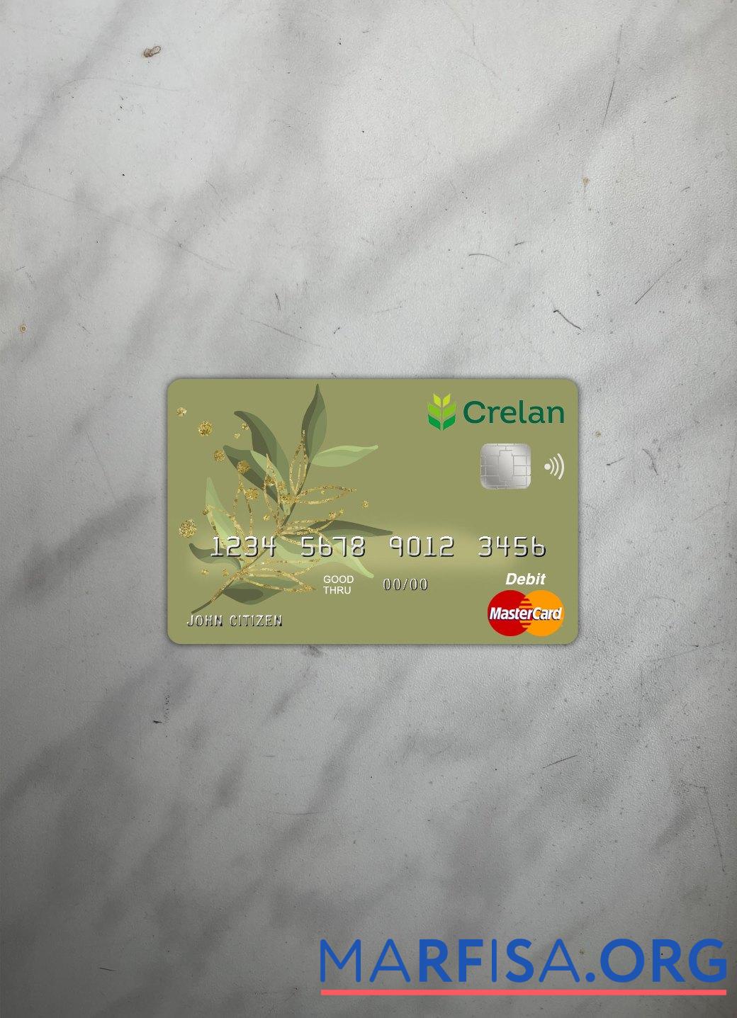 Printable Belgium Crelan master card photolook front template